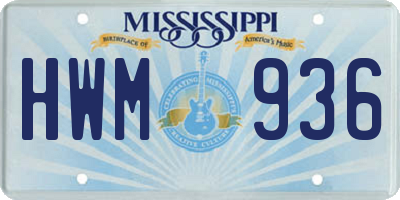 MS license plate HWM936