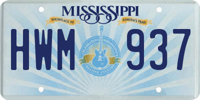 MS license plate HWM937