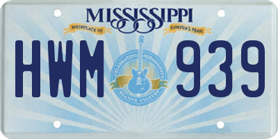 MS license plate HWM939