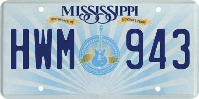 MS license plate HWM943