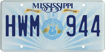 MS license plate HWM944