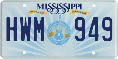 MS license plate HWM949