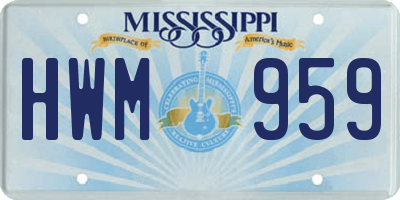 MS license plate HWM959