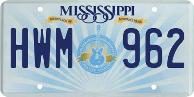 MS license plate HWM962