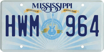 MS license plate HWM964