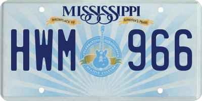 MS license plate HWM966