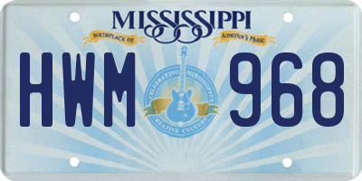 MS license plate HWM968