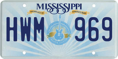 MS license plate HWM969
