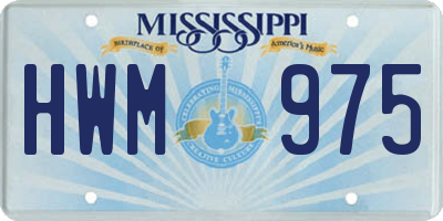 MS license plate HWM975