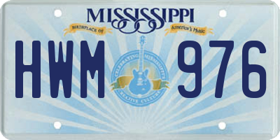 MS license plate HWM976