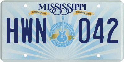 MS license plate HWN042