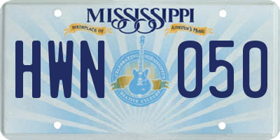 MS license plate HWN050