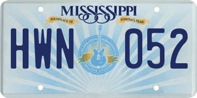 MS license plate HWN052