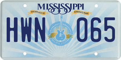 MS license plate HWN065