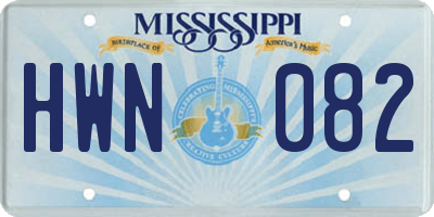 MS license plate HWN082
