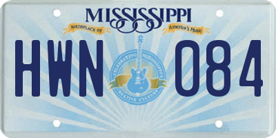 MS license plate HWN084