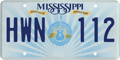 MS license plate HWN112