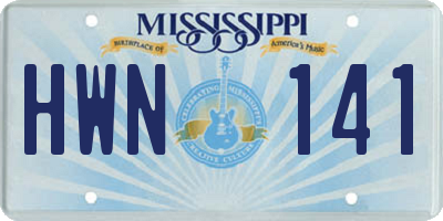 MS license plate HWN141