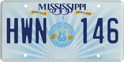 MS license plate HWN146