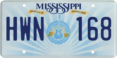 MS license plate HWN168
