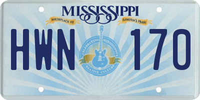 MS license plate HWN170