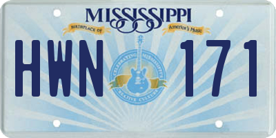 MS license plate HWN171