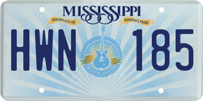 MS license plate HWN185