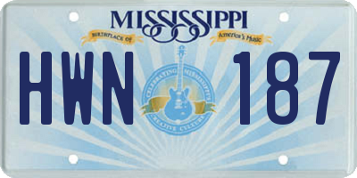 MS license plate HWN187