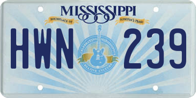 MS license plate HWN239