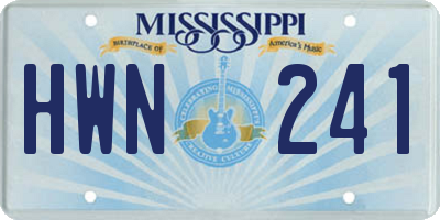 MS license plate HWN241