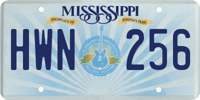 MS license plate HWN256