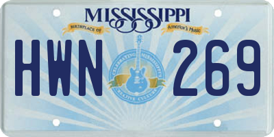 MS license plate HWN269