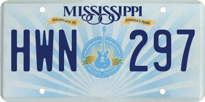 MS license plate HWN297