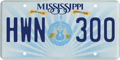MS license plate HWN300
