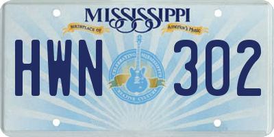 MS license plate HWN302