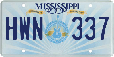 MS license plate HWN337