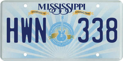 MS license plate HWN338
