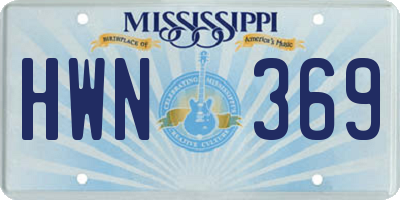 MS license plate HWN369