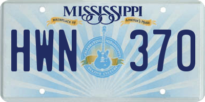 MS license plate HWN370
