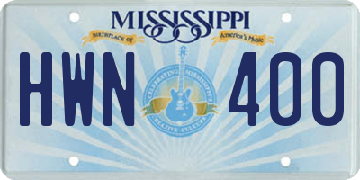 MS license plate HWN400