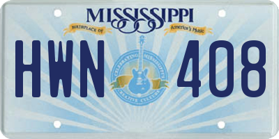 MS license plate HWN408