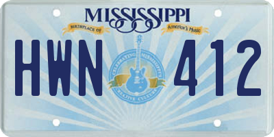MS license plate HWN412