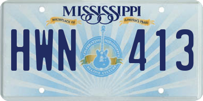 MS license plate HWN413