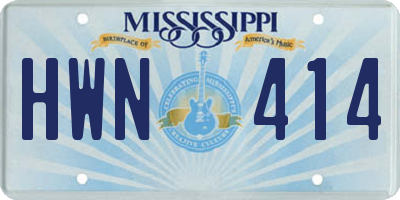 MS license plate HWN414