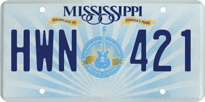 MS license plate HWN421
