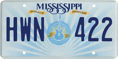 MS license plate HWN422