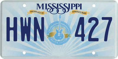 MS license plate HWN427