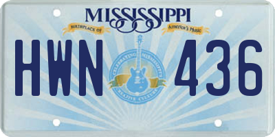 MS license plate HWN436