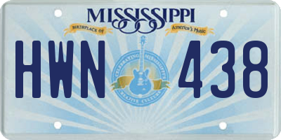 MS license plate HWN438