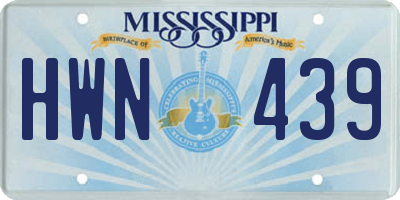 MS license plate HWN439